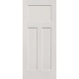 20-minute fire-rated fiberglass entry door, 3 panel Craftsman, 34" x 80", white satin smooth finish