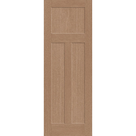 Fiberglass entry door, 3 panel Craftsman, 34" x 96", tan woodgrain finish
