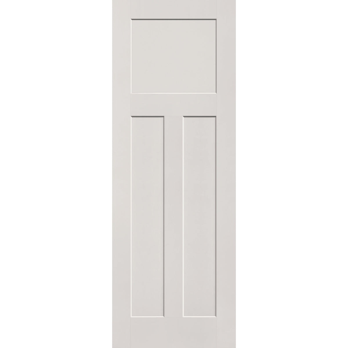 Fiberglass entry door, 3 panel Craftsman, 34" x 96", white satin smooth finish