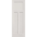 Fiberglass entry door, 3 panel Craftsman, 34" x 96", white satin smooth finish