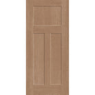 Fiberglass entry door, 3 panel Craftsman, 36" x 80", tan woodgrain finish