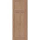 Fiberglass entry door, 3 panel Craftsman, 36" x 96", tan woodgrain finish