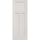 20-minute fire-rated fiberglass entry door, 3 panel Craftsman, 36" x 96", white satin smooth finish