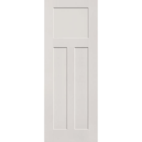 20-minute fire-rated fiberglass entry door, 3 panel Craftsman, 36" x 96", white satin smooth finish