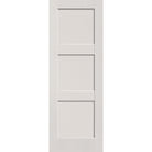 Fiberglass entry door, 3 panel shaker, 34" x 96", white satin smooth finish