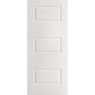 Wood edge steel entry door, 3 panel urban, 34" x 80", primed white finish
