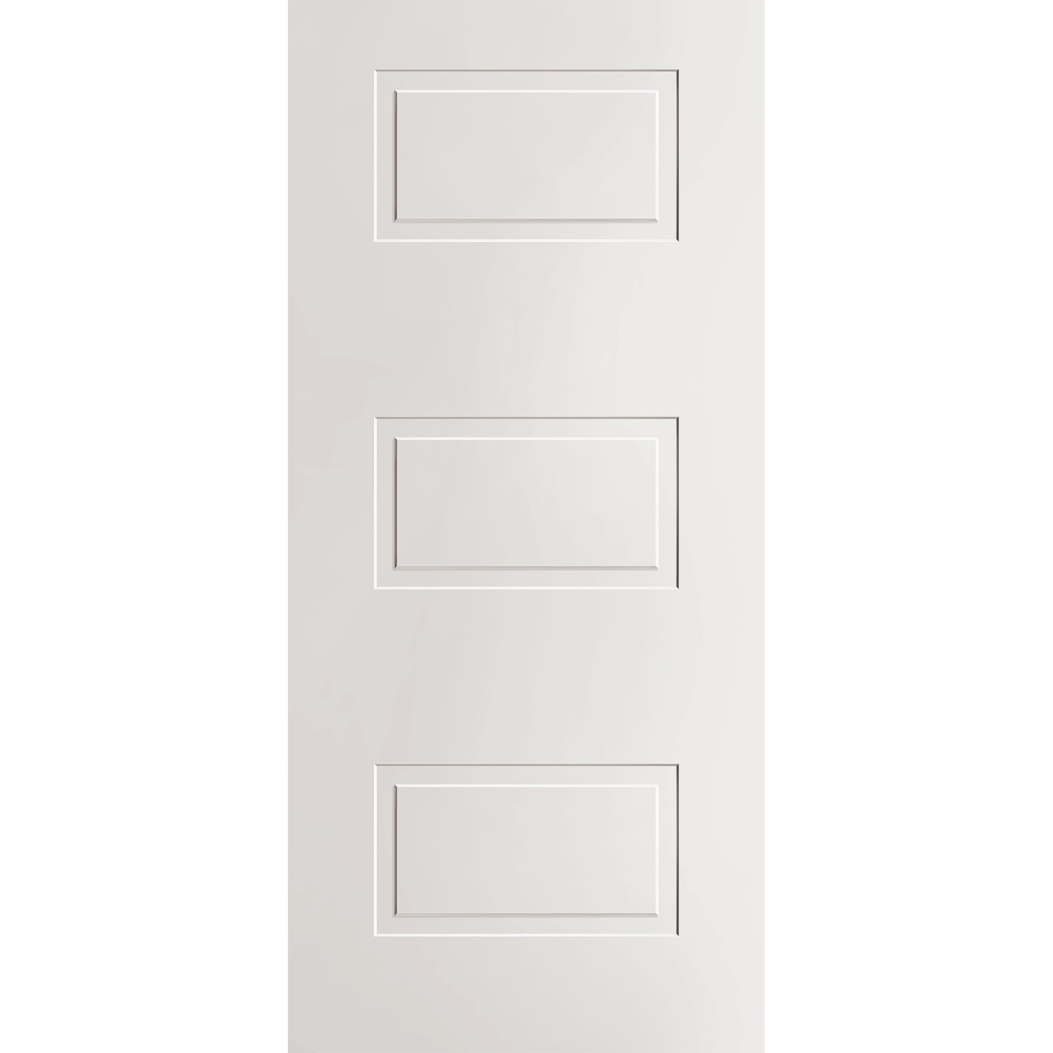 Steel edge entry door, 3 panel urban, 36" x 80", primed white finish