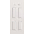 Wood edge steel entry door, 4 panel blank top, 32" x 80", primed white finish