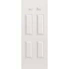 Wood edge steel entry door, 4 panel blank top, 32" x 84", primed white finish