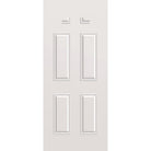 Wood edge steel entry door, 4 panel blank top, 34" x 80", primed white finish