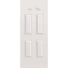 Wood edge steel entry door, 4 panel blank top, 34" x 84", primed white finish