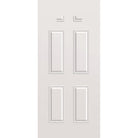 Wood edge steel entry door, 4 panel blank top, 36" x 80", primed white finish