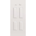 Wood edge steel entry door, 4 panel blank top, 36" x 84", primed white finish
