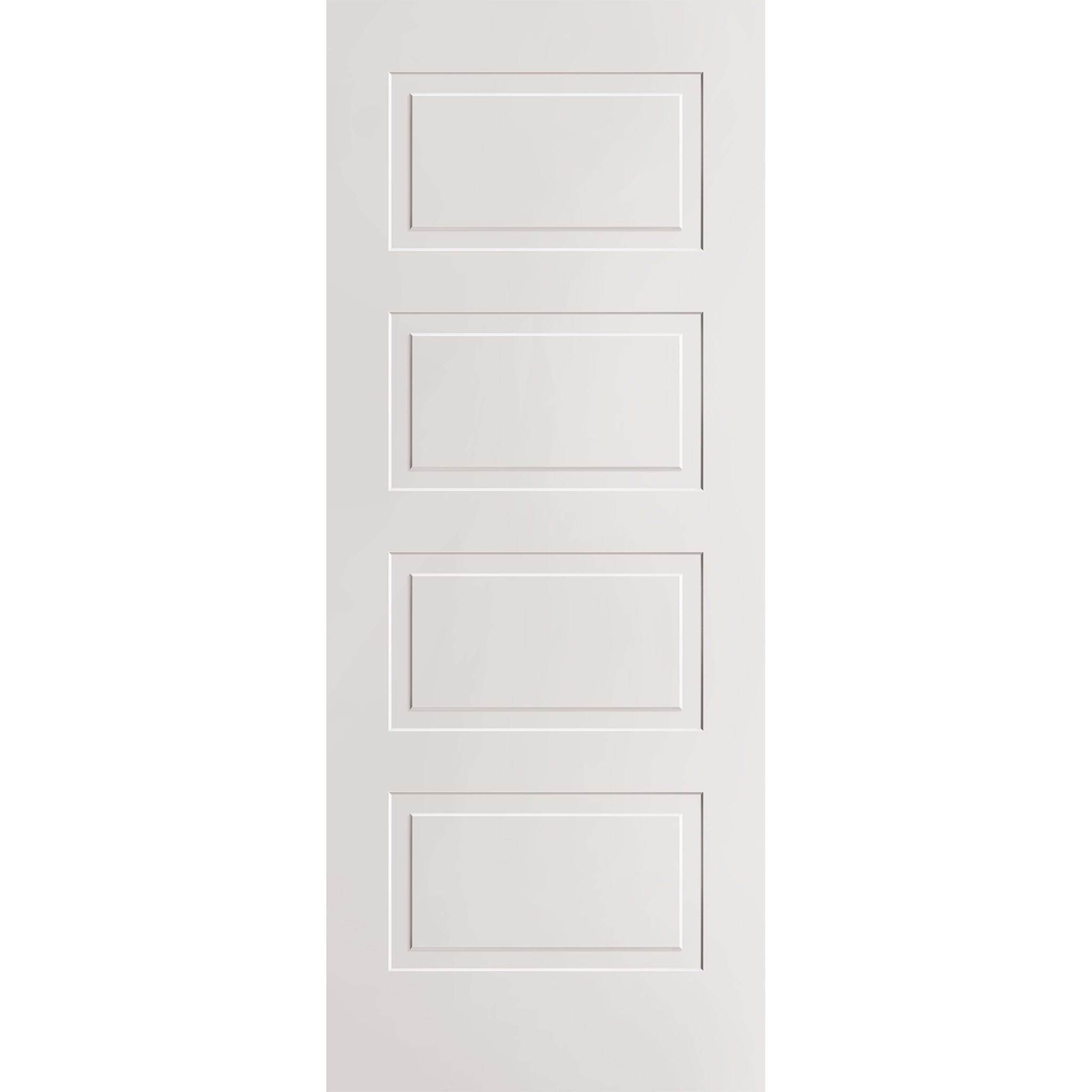 Wood edge steel entry door, 4 panel urban, 32" x 80", primed white finish