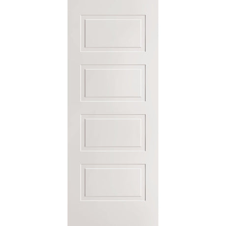 Wood edge steel entry door, 4 panel urban, 32" x 80", primed white finish