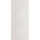 Wood edge steel entry door, 4 panel urban, 36" x 80", primed white finish