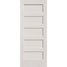 20-minute fire-rated fiberglass entry door, 5 panel shaker, 32" x 80", white satin smooth finish