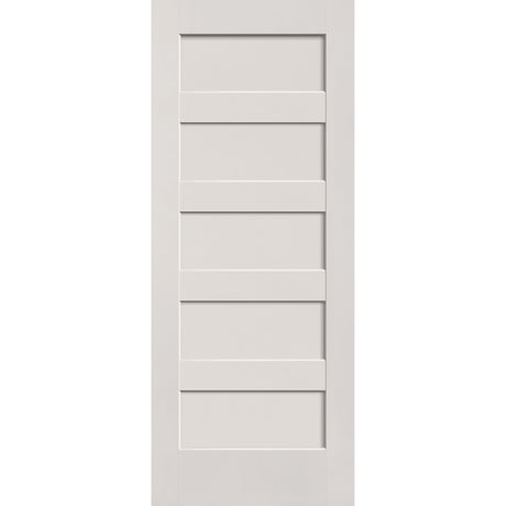 Fiberglass entry door, 5 panel shaker, 32" x 80", white satin smooth finish