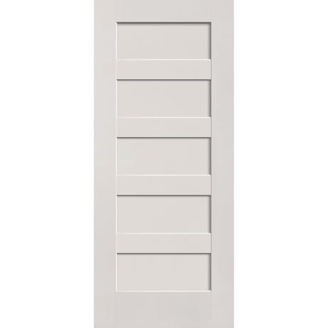 20-minute fire-rated fiberglass entry door, 5 panel shaker, 34" x 80", white satin smooth finish
