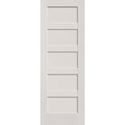 Fiberglass entry door, 5 panel shaker, 34" x 96", white satin smooth finish