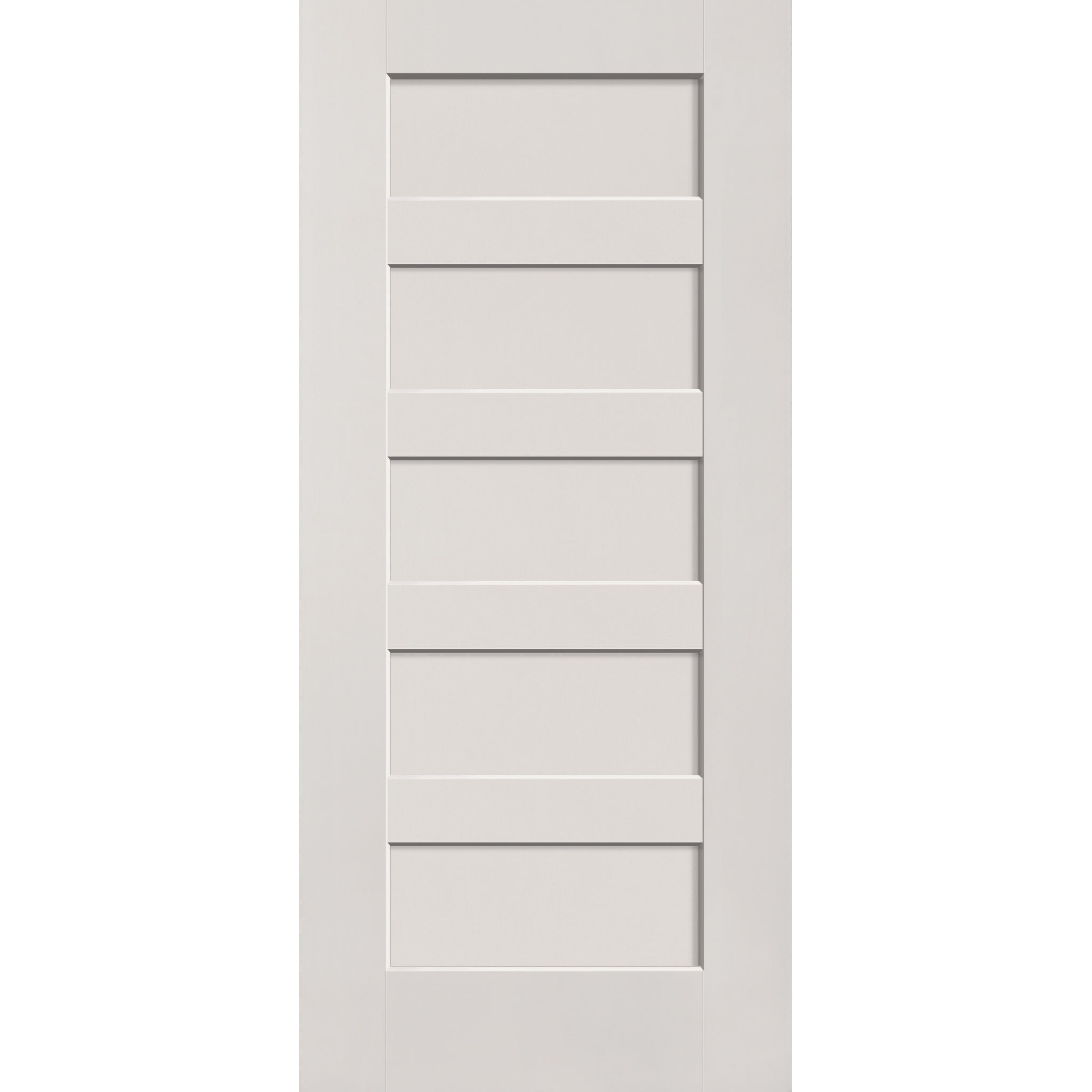 20-minute fire-rated fiberglass entry door, 5 panel shaker, 36" x 80", white satin smooth finish
