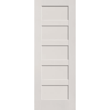 Fiberglass entry door, 5 panel shaker, 36" x 96", white satin smooth finish