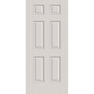 Fiberglass entry door, 6 panel ada, 36" x 80", white satin smooth finish