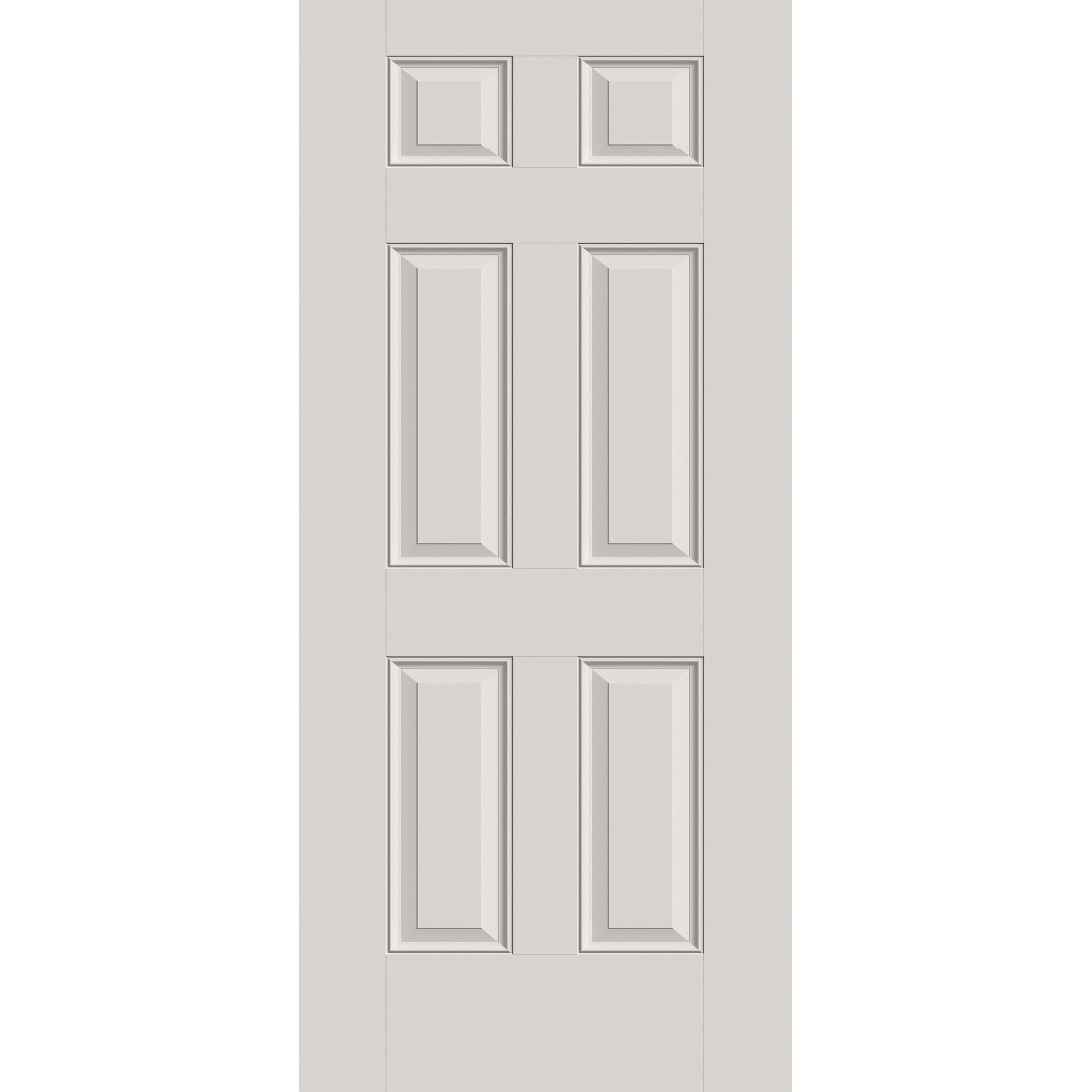 Fiberglass entry door, 6 panel ada, 36" x 80", white satin smooth finish
