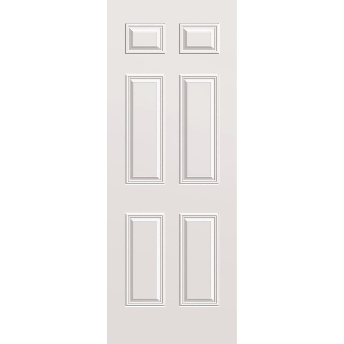 Steel edge entry door, 6 panel, 30" x 80", primed white finish