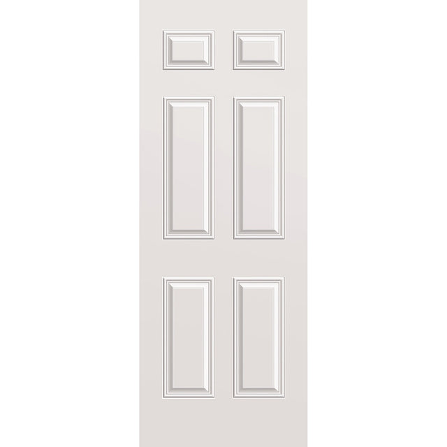 Steel edge entry door, 6 panel, 30" x 80", primed white finish