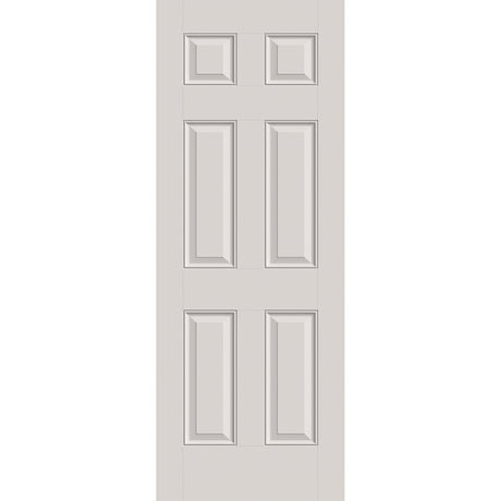 Fiberglass entry door, 6 panel, 30" x 80", white satin smooth finish