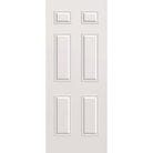 Steel edge entry door, 6 panel, 32" x 80", primed white finish