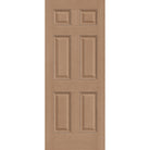 Fiberglass entry door, 6 panel, 32" x 80", tan woodgrain finish