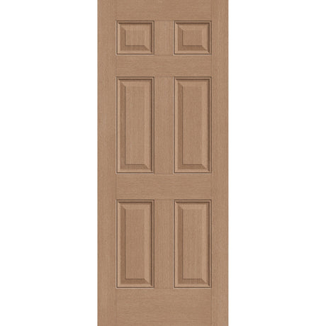 Fiberglass entry door, 6 panel, 32" x 80", tan woodgrain finish