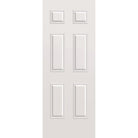 Wood edge steel entry door, 6 panel, 32" x 84", primed white finish