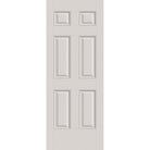 Fiberglass entry door, 6 panel, 32" x 84", white satin smooth finish