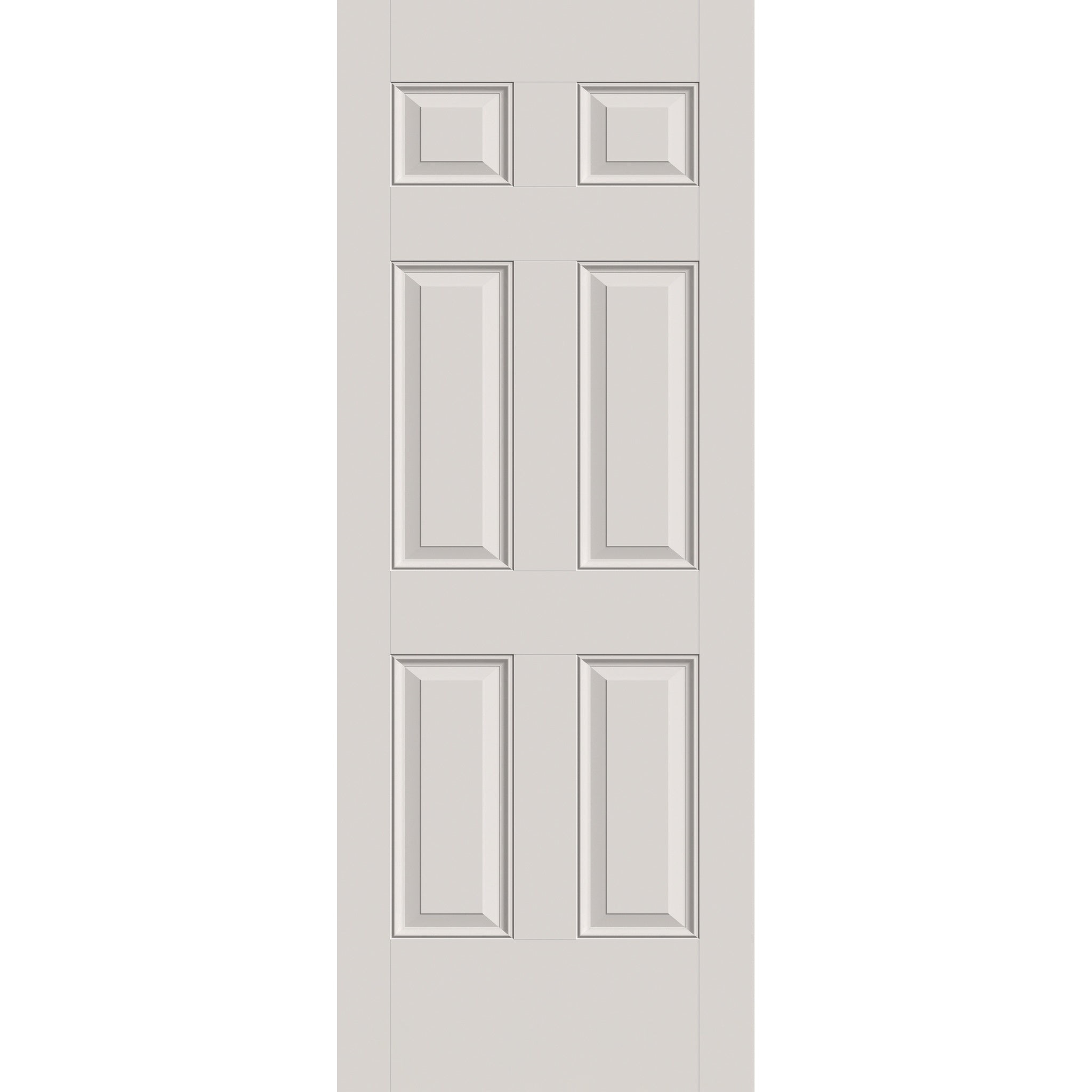 Fiberglass entry door, 6 panel, 32" x 84", white satin smooth finish