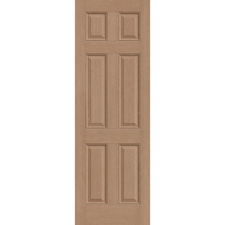 Fiberglass entry door, 6 panel, 32" x 96", tan woodgrain finish