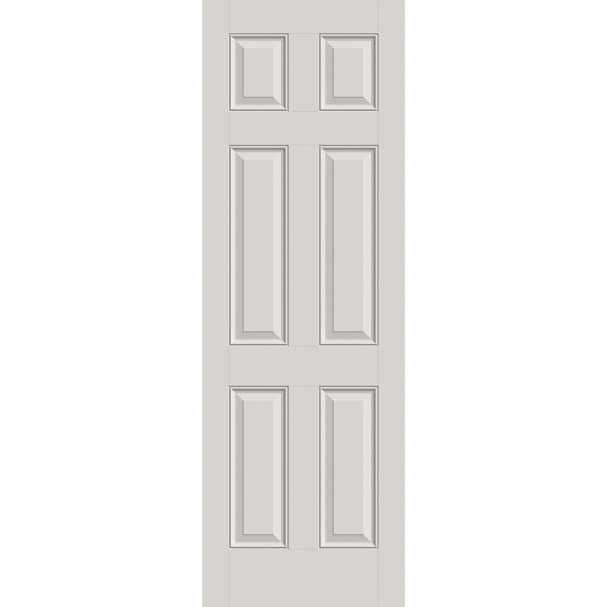 20-minute fire-rated fiberglass entry door, 6 panel, 32" x 96", white satin smooth finish