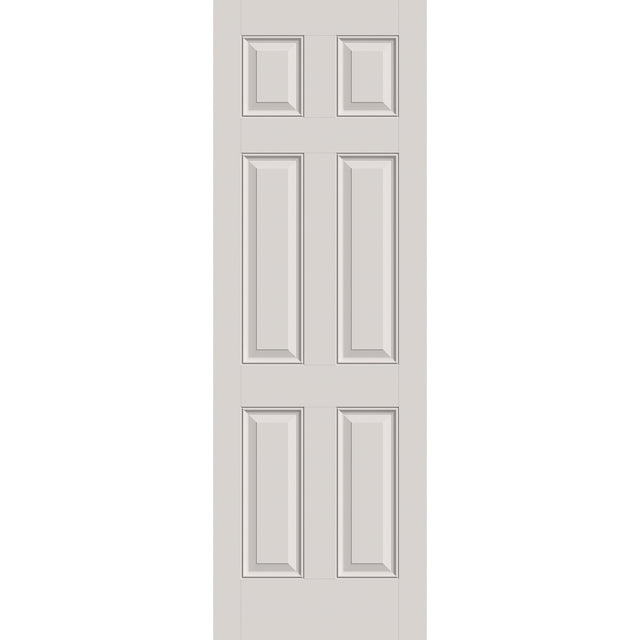 20-minute fire-rated fiberglass entry door, 6 panel, 32" x 96", white satin smooth finish