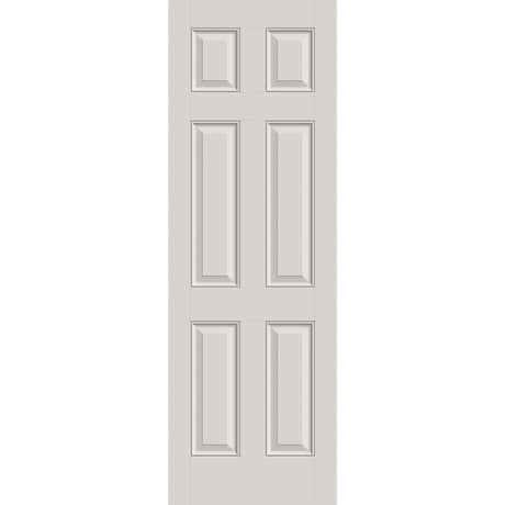 Hurricane-rated fiberglass entry door, 6 panel, 32" x 96", white satin smooth finish