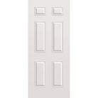 Steel edge entry door, 6 panel, 34" x 80", primed white finish