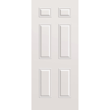 Steel edge entry door, 6 panel, 34" x 80", primed white finish