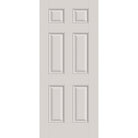 20-minute fire-rated fiberglass entry door, 6 panel, 34" x 80", white satin smooth finish