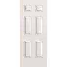 Wood edge steel entry door, 6 panel, 34" x 84", primed white finish