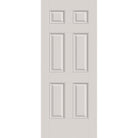 Fiberglass entry door, 6 panel, 34" x 84", white satin smooth finish