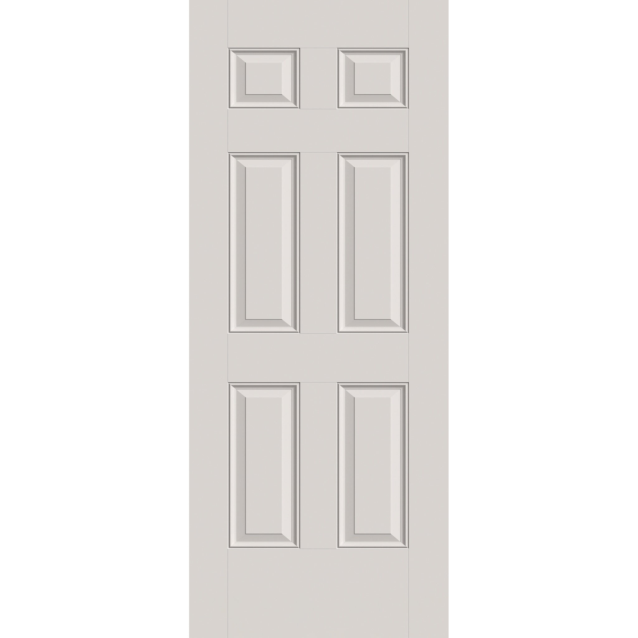 Fiberglass entry door, 6 panel, 34" x 84", white satin smooth finish