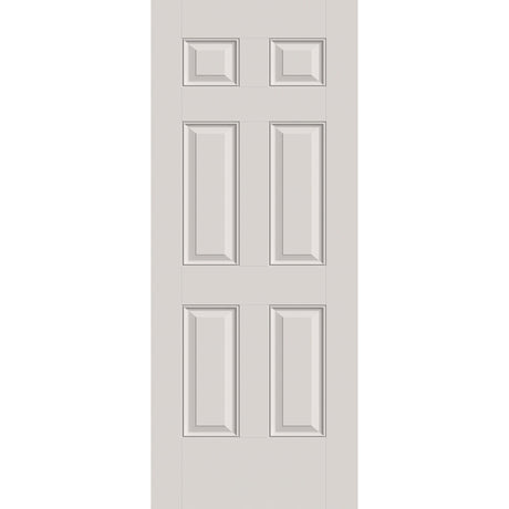 Fiberglass entry door, 6 panel, 34" x 84", white satin smooth finish