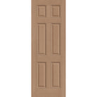 Fiberglass entry door, 6 panel, 34" x 96", tan woodgrain finish