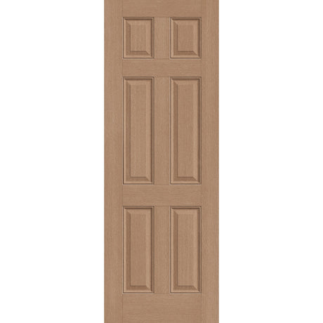 Fiberglass entry door, 6 panel, 34" x 96", tan woodgrain finish